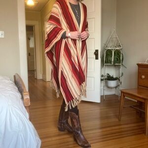 Ralph Lauren Southwestern Striped Red and Tan Wrap